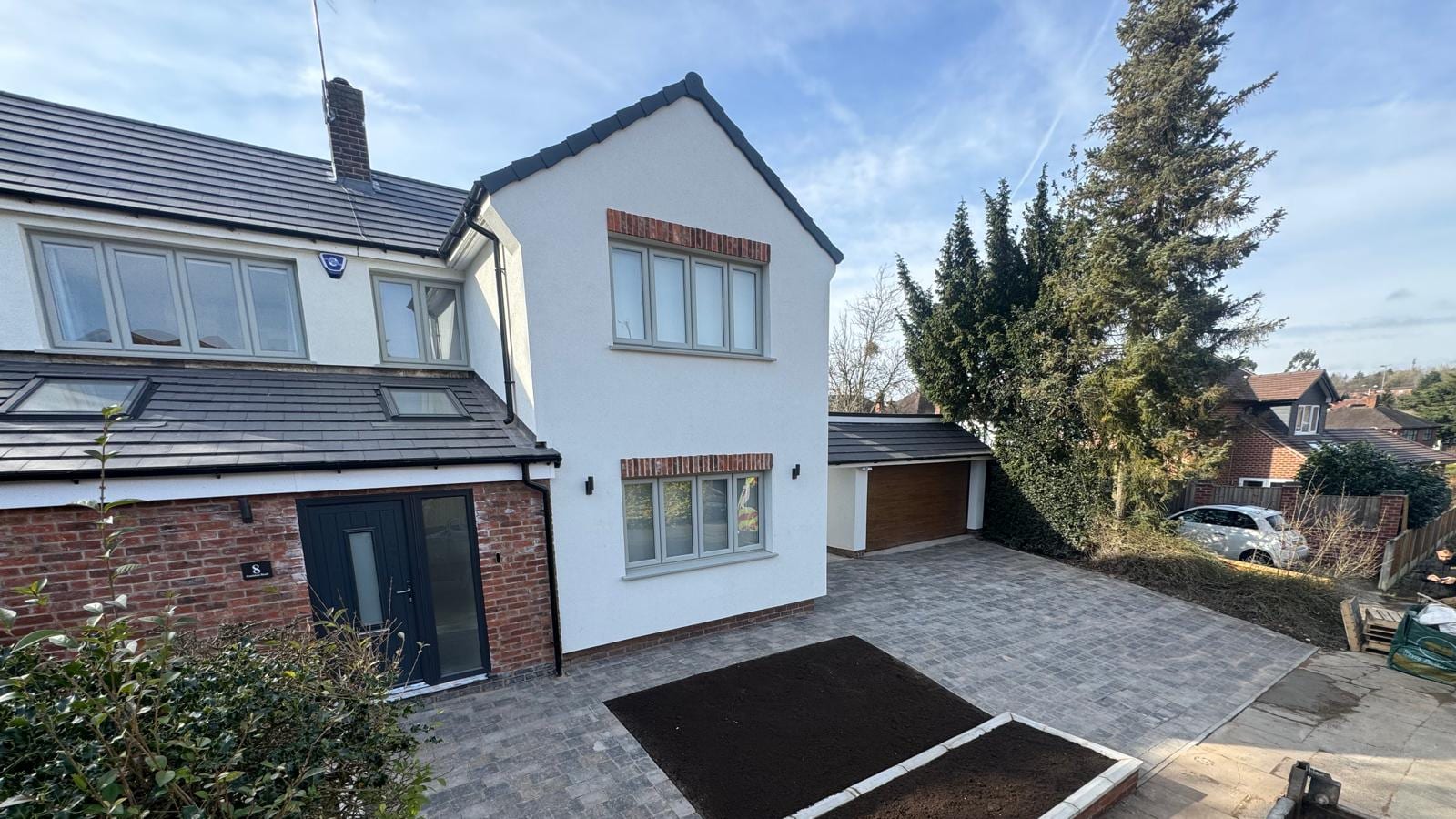 Finished driveway on a Staffordshire home